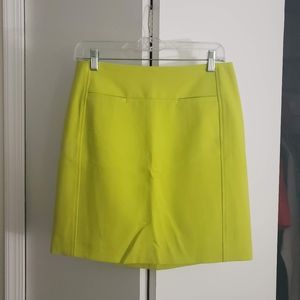 Loft Chartreuse Mini Skirt (With Pockets!)
